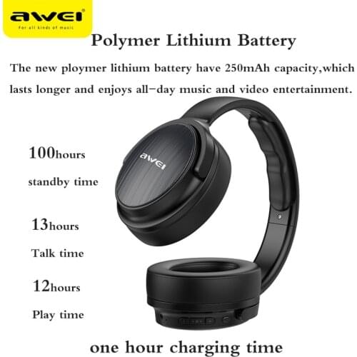 2021 AWEI Bluetooth 5.0 Gaming Headphones Wireless Wired Stereo Handsfree Headset Active Noise Cancelling Bluetooth Earphones