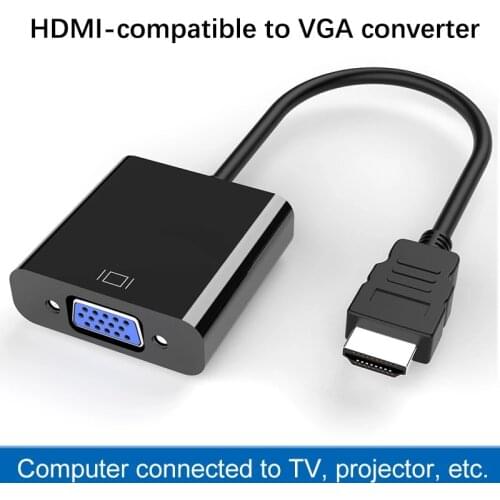 HDMI-compatible to VGA Adapter Cable Digital to Analog 1080P Video HDMI-compatible to VGA Converter for HDTV PC Laptop Projector