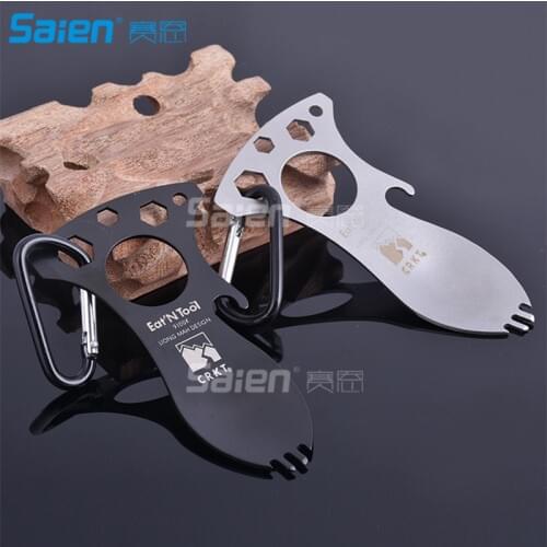 EDC Pocket Bottle Opener Spork Spoon Screwdriver Camp Survival Multitool Kit