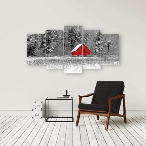 The Red Barn Country Life Modern Home Wall Decor Canvas Picture Art HD Print Painting On Canvas for Living Room Unframe