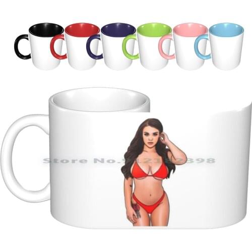 Gabbie Carter Red Bikiny Ceramic Mugs Coffee Cups Milk Tea Mug Gabbie Hanna Carter Gabbie Carter Bikini Star Star Blacked Sexy