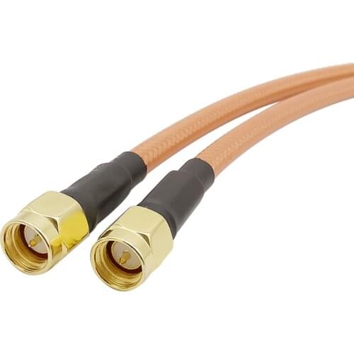 Low Loss Superior Shielding SMA Male to SMA Male RF Double Shielded RG400 Coaxial Cable Connector SMA Plug to SMA Plug Adapter