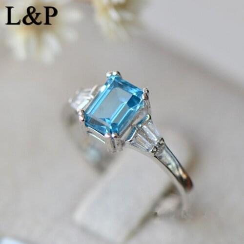 Genuine Topaz Stone 925 Pure Silver Ring for Women Girl Handmade Enamel Cloisonne Gift Ring Wedding Jewelry Accessories