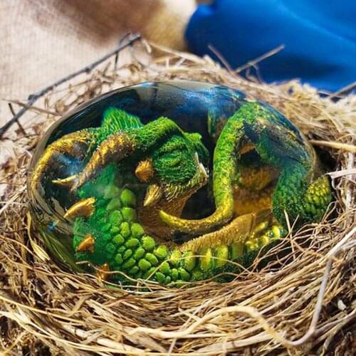 Lava Dragon Egg Ornamental Collection Decor Dinosaur Egg Statue Resin Dragon Egg Crystal Minerale Gemstone Reiki Home Decoration