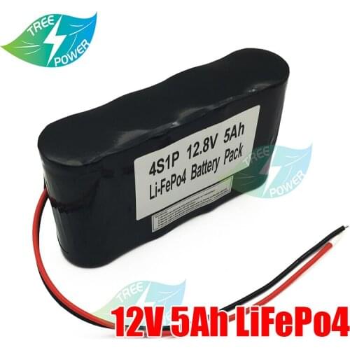 12V Lithium lifepo4 Rechargeable 12.8V 5Ah Battery Pack 4s BMS 6000mAh Batteries Battery