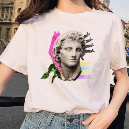Michelangelo Vaporwave t shirt women t-shirt female david Graphic kawaii korean harajuku ulzzang 90s aesthetic shirts tshirt