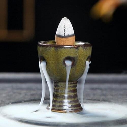 Mini Lotus Incense Burner Holder Buddhist Cones Backflow Censer Craft Gifts New l Tower Cones Incense Burner