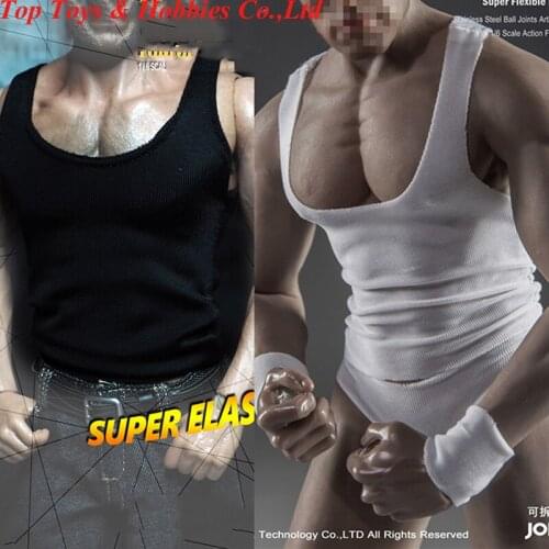 1/6 scale Male Clothes Low Collar Slim Vest Sleeveless T-shirt Clothing fit 12'' Strong muscles Action Figure Body