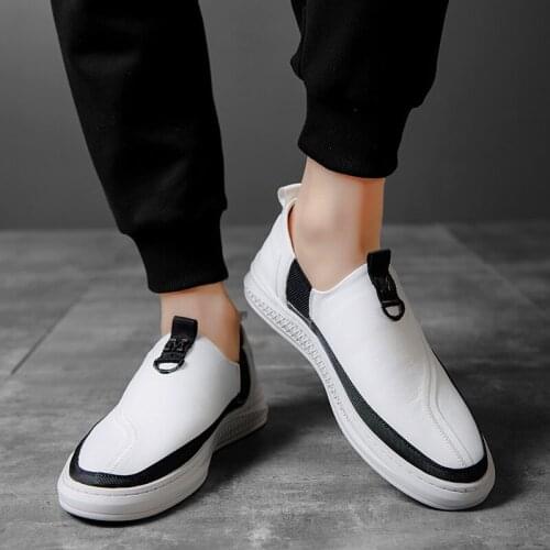 2021 New Mens Casual Shoes Four seasons new leather small white shoes casual leather shoes youth tide shoes Masculino