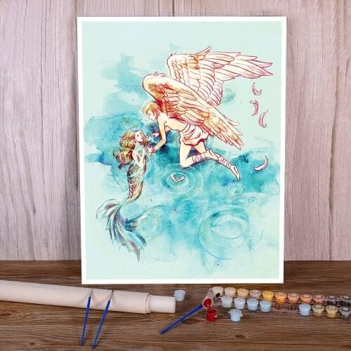 Unknown Star-cross'd Lovers Paint By Numbers Kit Oil Paints 40*50 Picture By Numbers Photo Home Decor Crafts Drawing