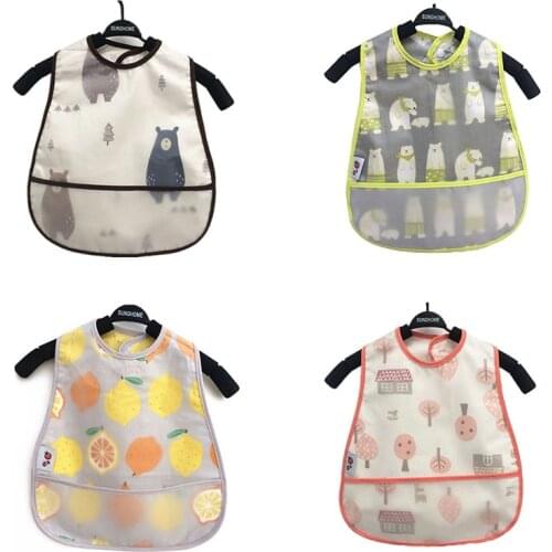 Baby Bibs EVA Waterproof Lunch Bibs Cartoon Animals Infants Bibs Baberos Baby Boy Girl Feeding Bibs Burp Cloths