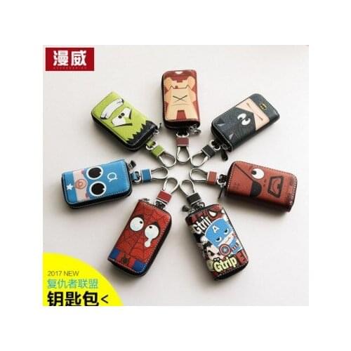 Disney 2021 New Cartoon Car Key Case Iron Man Captain America Car Key Case Car Remote Control Universal Key Case