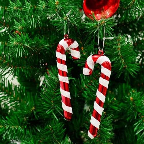 New 6 Pcs Christmas Candy Cane Ornaments Festival Party Xmas Tree Hanging Decoration Christmas Decoration Supplies