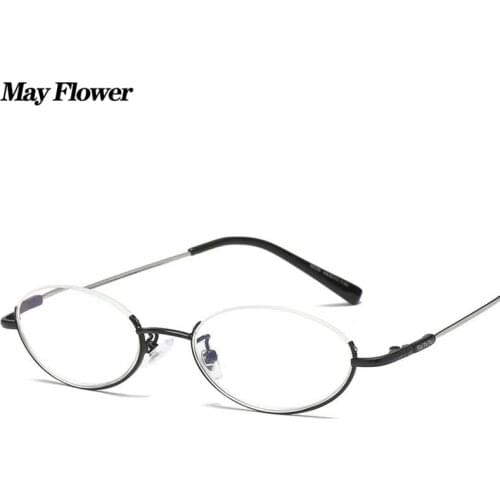 Retro Anti-Blue Light Reading Glasses Oval Design Half Frame Hyperopia Eyeglasses Round Glasses Men Women Flexible Frame +3.5+4