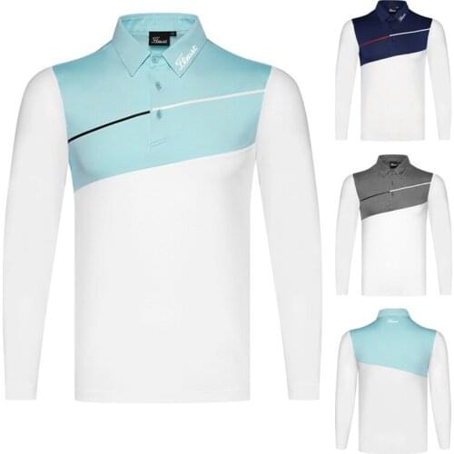 Autumn and winter golf clothes mens breathable quick drying outdoor sports sunscreen polo shirt golf clothes casual top