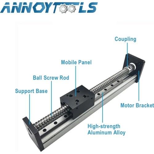 Single-line Guide Ball Screw Guide Linear Module CNC Precision Cross Slide Aluminum Alloy Manual Sliding Table With 57 Motor