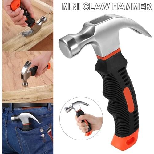 Portable Small Claw Hammer Mini Stubby Nails Tool Bright Polished Head Comfortable Soft Handle Woodworking Tools Martillo