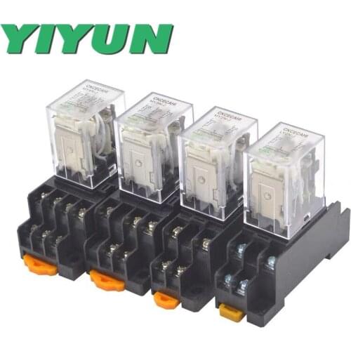 Intermediate relay with base alarm delay device AC contactor switch power counter