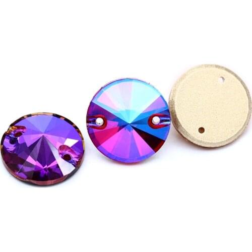 Rivoli Sewing Rhinestone k9 Sewed Strass Glass Crystal Color Sew on Rhinestones Flatback for Craft Clothes Jewelry accessories