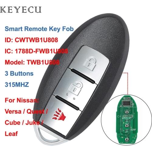 Keyecu CWTWB1U808 Smart Car Remote Key 3 Buttons 315MHz for Nissan Cube Juke Quest Leaf Versa 2011 2012 2013 2014 2015 2016 2017