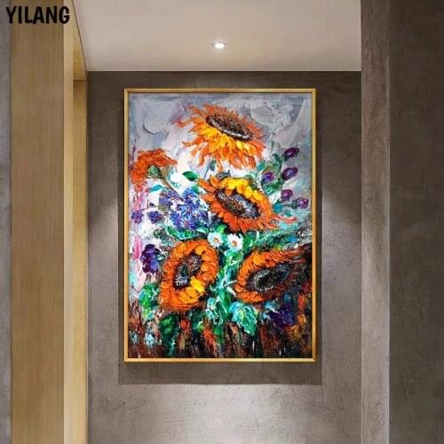 Modern Abstract Watercolor Art Sunflower Hand Painted Poster Canvas Painting Wall Picture Nordic Home Living Room Decoration