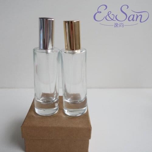FT022-30ML Silver Andgold Transparent Straight Round Perfume Glass Spray Bottle 100pcs/lot
