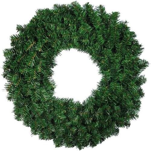 1 Pcs Green Artificial Pine Wreath Garland for Front Door Window Fireplace Christmas Decoration