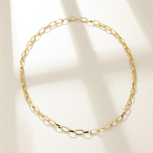 VG 6YM New Chains Long Necklace for Women Fashion Gold Meta Chunky Thick Choker Necklace Punk Hip Hop Statement Collar Jewelry