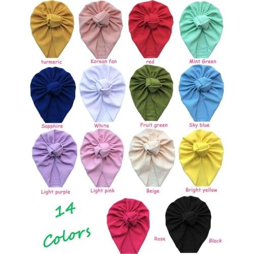 Yundfly New Baby Girls Solid Twisted Hat Newborn Corn Kernels Knotted Turban Children Hair Accessories