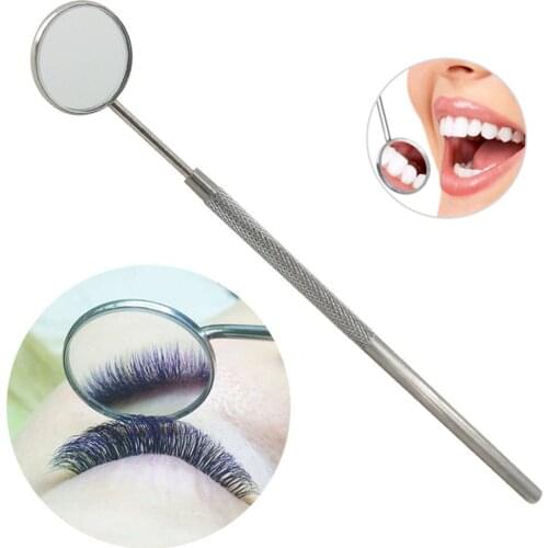 Checking Mirror for Eyelash Extension Professional Dental Mouth Mirror Stainless Steel/ Plactic Eyelash Extension Makeup Tools