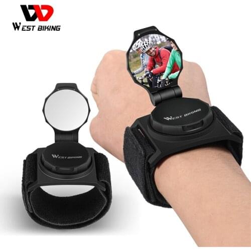 WEST BIKING Bike Mirror Wrist Wear Armband Rear View Mirror MTB Mountain Road Bicycle Adjustable Rotatable Cycling Accessories