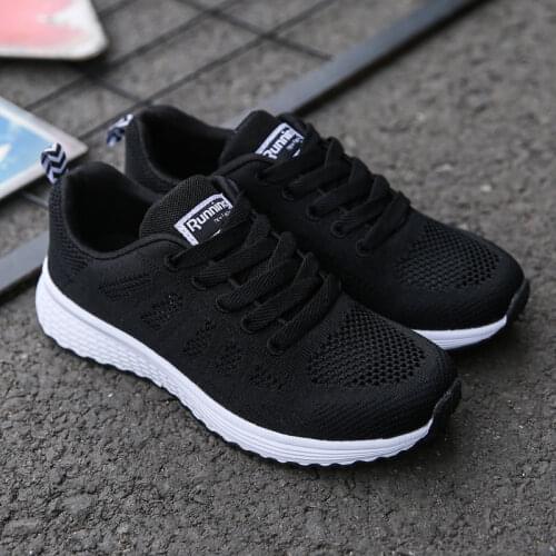 Women Sneakers Fashion Light Breathable Running Shoes Men Mesh Soft Lace Up Casual Sports Shoes