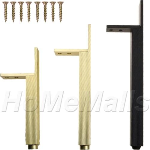 1pc Aluminium Alloy Furniture Legs For Sofa Leg Tea Table Support Leg Cabinet Foot Metal Furniture Feet Hardware Black Gold