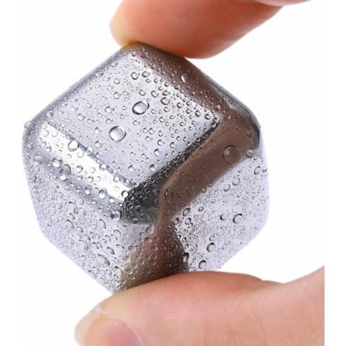 1pc Stainless Steel Ice Stones Whiskey Wine Beer Stone Cooler Rocks Ice Coolers Cooling Chillers Bar Wine Supplies