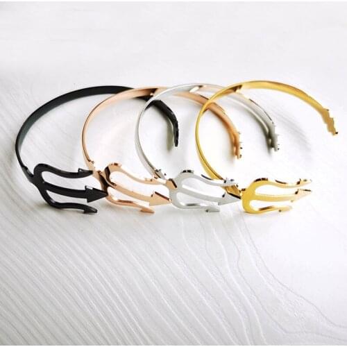 1pc Funny Stainless Steel Fish Fork Bangles Adjustable Trident Fork Bracelet For All Cute Women Men Girls Fashion Jewelry