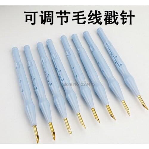 50pcs 1PCS Plastic Punch Needle Embroidery Pen Set Adjustable Punch Needle Weaving Tool Interchangeable Punch Needle