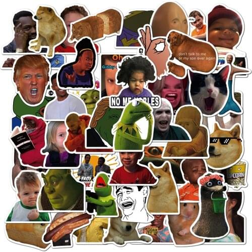 50PCS Classic Meme Stickers DIY Fridge Guitar Laptop Motorcycle Luggage Skateboard Graffiti Joke Sticker Decal Kid Toys Gift