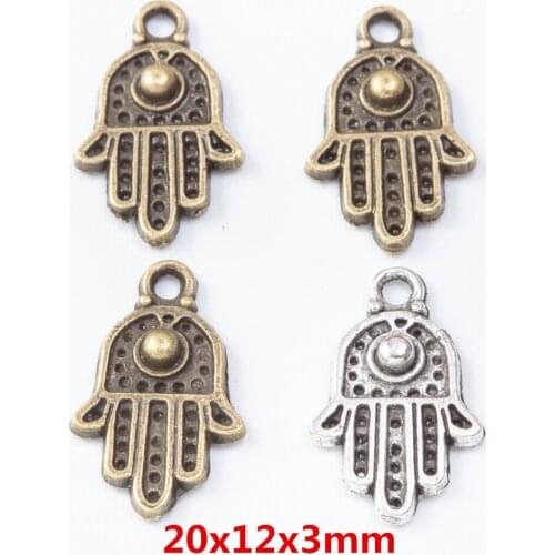 55 pieces of retro metal zinc alloy Hand pendant for DIY handmade jewelry necklace making 7566