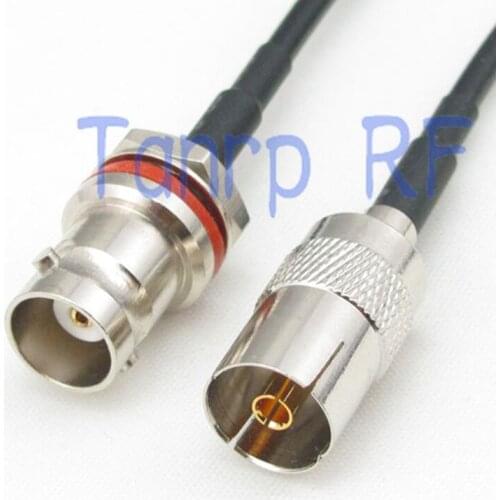6in TV female jack to mini BNC female with nut bulkhead RF connector adapter 15CM Pigtail coaxial jumper RG174 extension cable