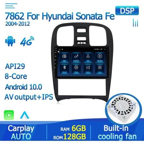 DSP 4G Lte For Hyundai Sanat EF GPS Navigation Android 10 Car Radio Multimedia DVD Player video Audio Stereo Autoradio Recorder