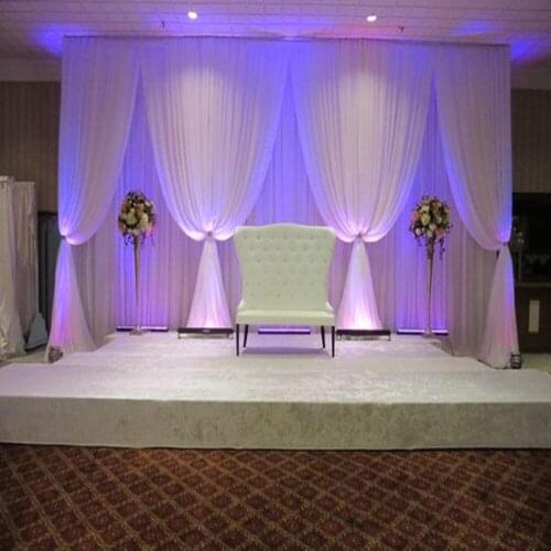 White wedding backdrop 3M height by 6M Width Wedding stage decoration Price: US $225 / piece