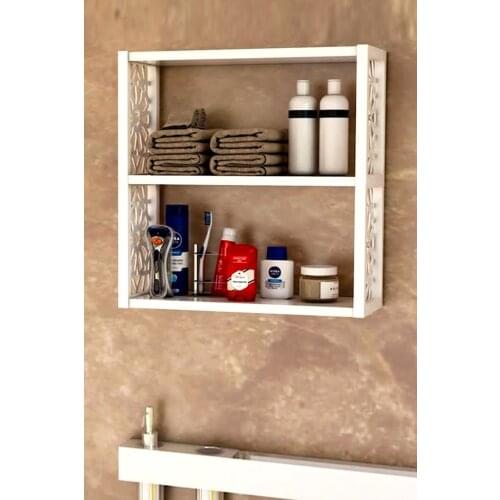 Decorative Wall Rack, 3 Compartments Bathroom Cabinet Kitchen Rack, Home Office Wooden Bookcase 3 Pcs Rack