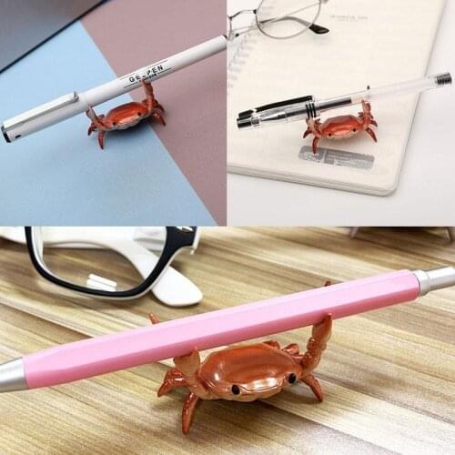 New Japanese Creative Cute Crab Pen Holder Weightlifting Crabs Penholder Bracket Storage Rack Gift Stationery 4 Colors Optional