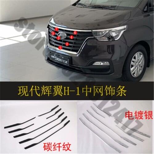 For Hyundai Grand Starex H-1 i800 2018-2020 Car Styling Acessories ABS Chrome Center Grilles Racing Grill Assembly Strips Trim