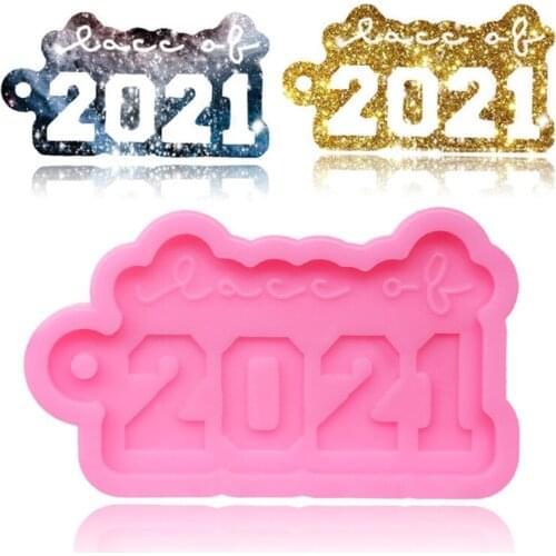 Epoxy Resin Mold Glossy Keychain Mold Charm Jewelry Earrings Silicone Mould DIY Crafts Pendants Decorations Casting Tools