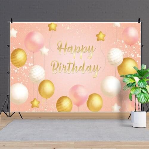 Champagne Balloon Party Background Portrait Photography Happy Birthday Photozone Decor Backdrops Photocall Studio