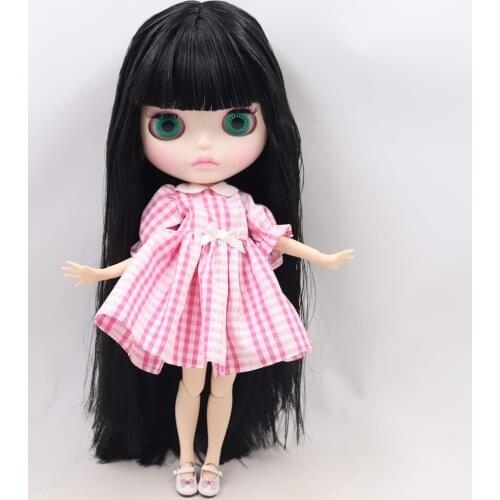 ICY DBS Blyth Doll For Series No.BL9601 Black hair Carved lips Matte face Joint body 1/6 bjd
