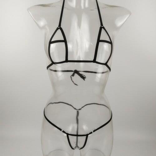 Peek-A-Boo Sexy Lingerie Sets Women Extreme Hot Sexy Open Crotch Erotic Micro Bikini Hollow Out Bra + G-strings Thongs Underwear