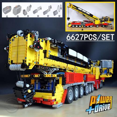 New MOC RC Power Functions Crane Ltm 1750 9.1 Fit LeGINGlys Technic Motor MOC-5721 Kit Building Blocks Bricks Diy Toy Gift