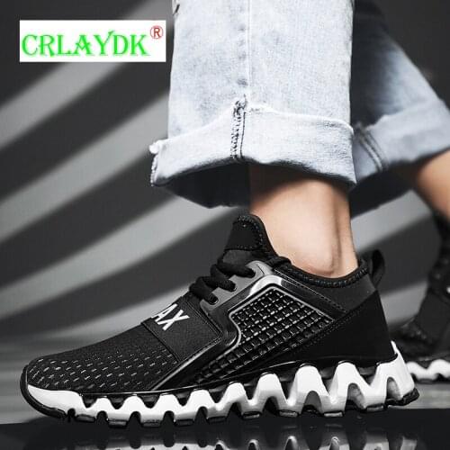 CRLAYDK 2021 Summer Casual Mens Fashion Sneakers Blade Weaving Mesh Shoes Breathable Slip On Outdoor Boys Walking Footwear